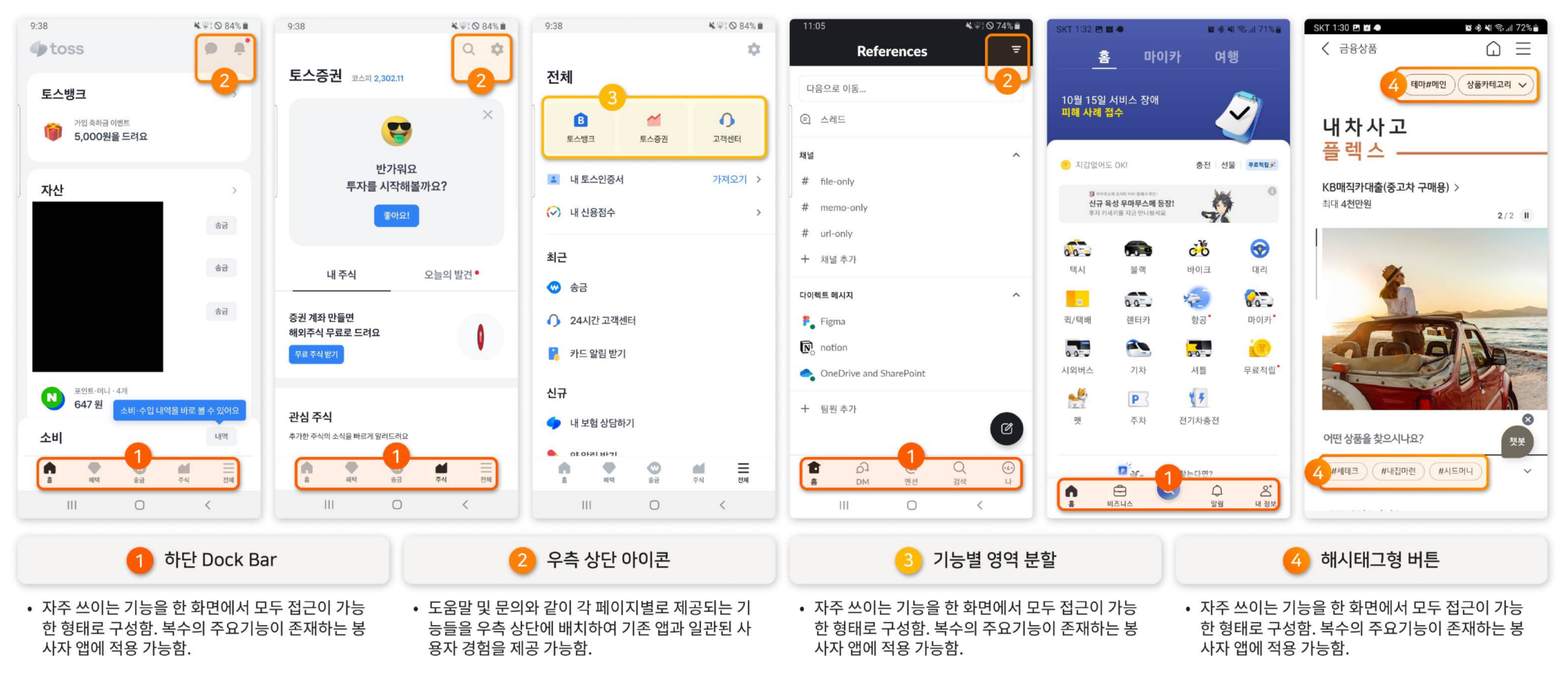 Benchmarking process for financial and general-audience apps, focusing on menu structures designed for fast feature access.